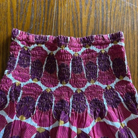 Forever 21 100% Cotton Ruched Strapless Pink and Purple Top Size S - Picture 3 of 6